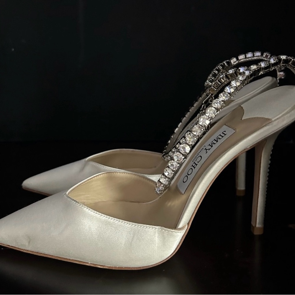 Jimmy Choo Saeda 100MM Suede Pumps - Picture 6 of 6